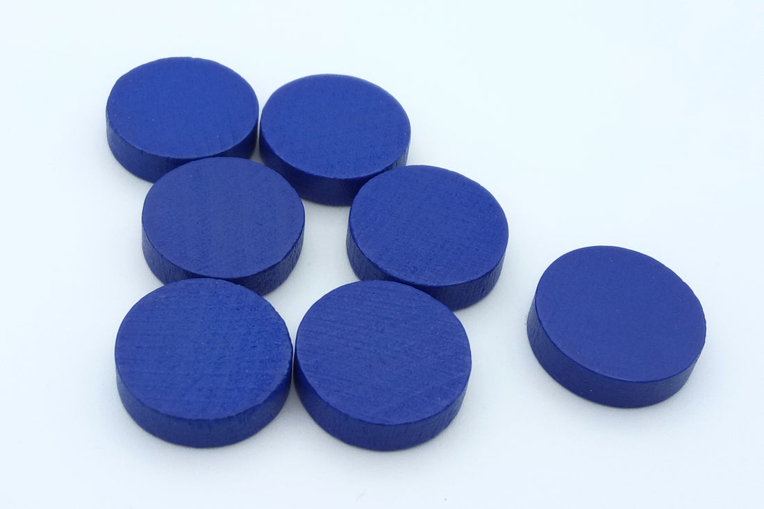 Set Holzscheiben 15 x 4 mm Blau