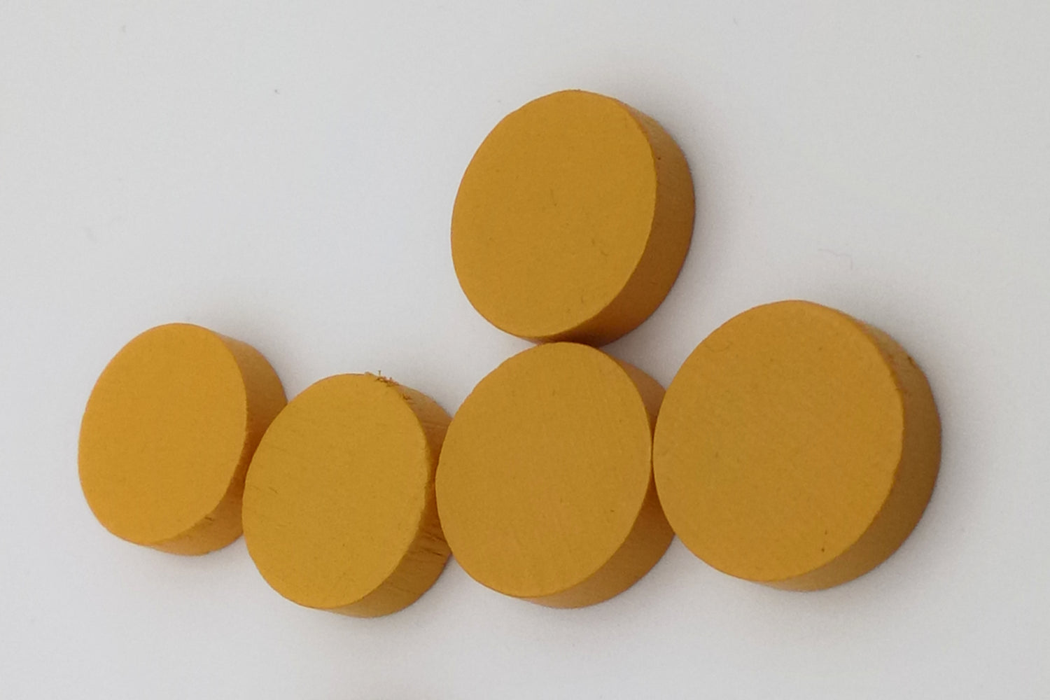 Set Holzscheiben 15 x 4 mm Gelb