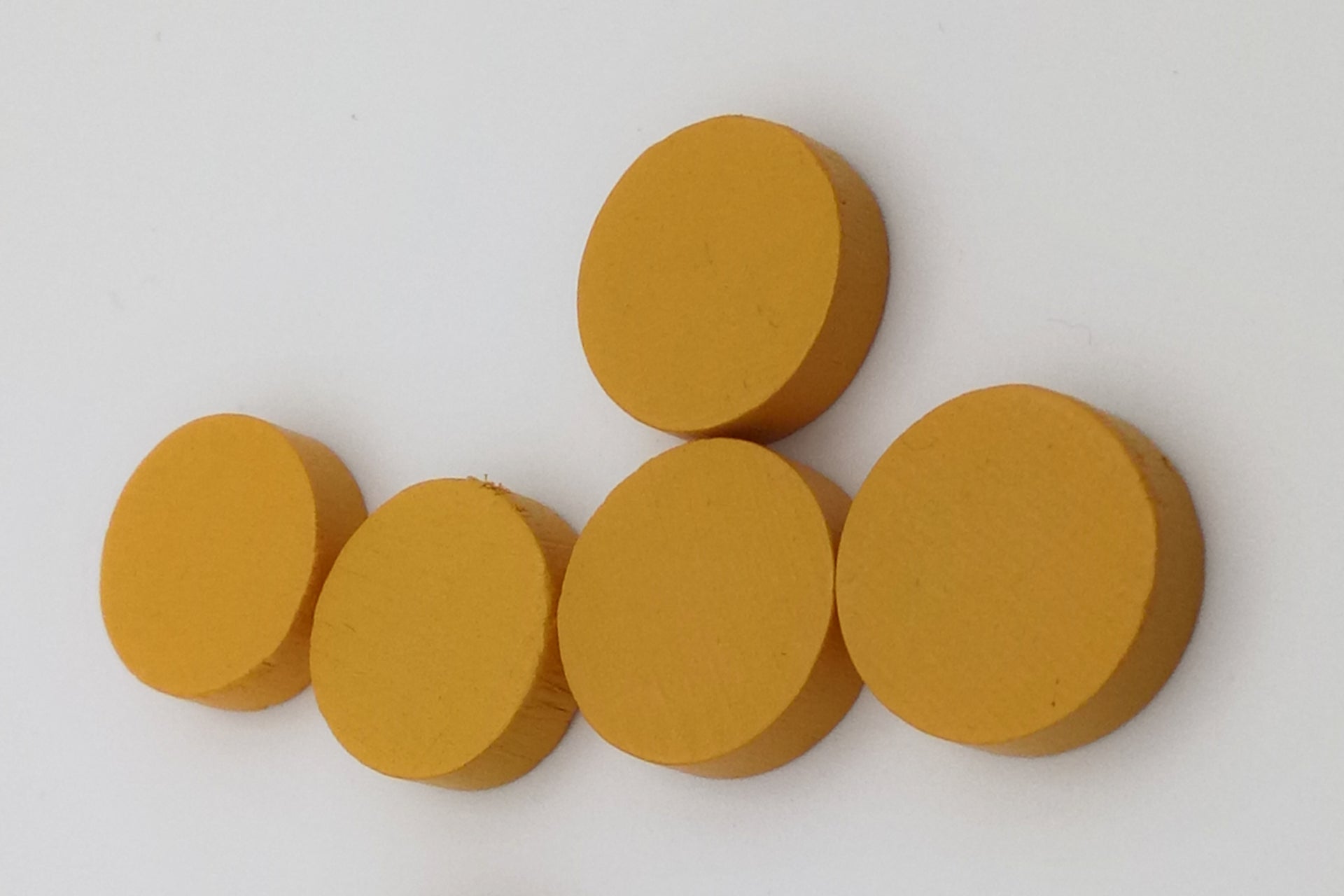 Set Holzscheiben 15 x 4 mm Gelb