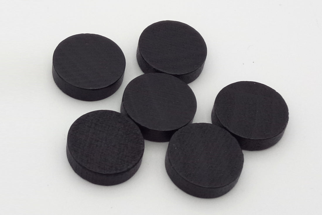 Set Holzscheiben 15 x 4 mm Schwarz