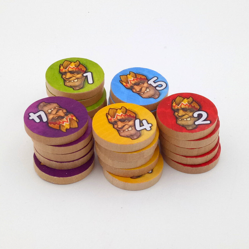 Wooden discs with value 1-5 FACE