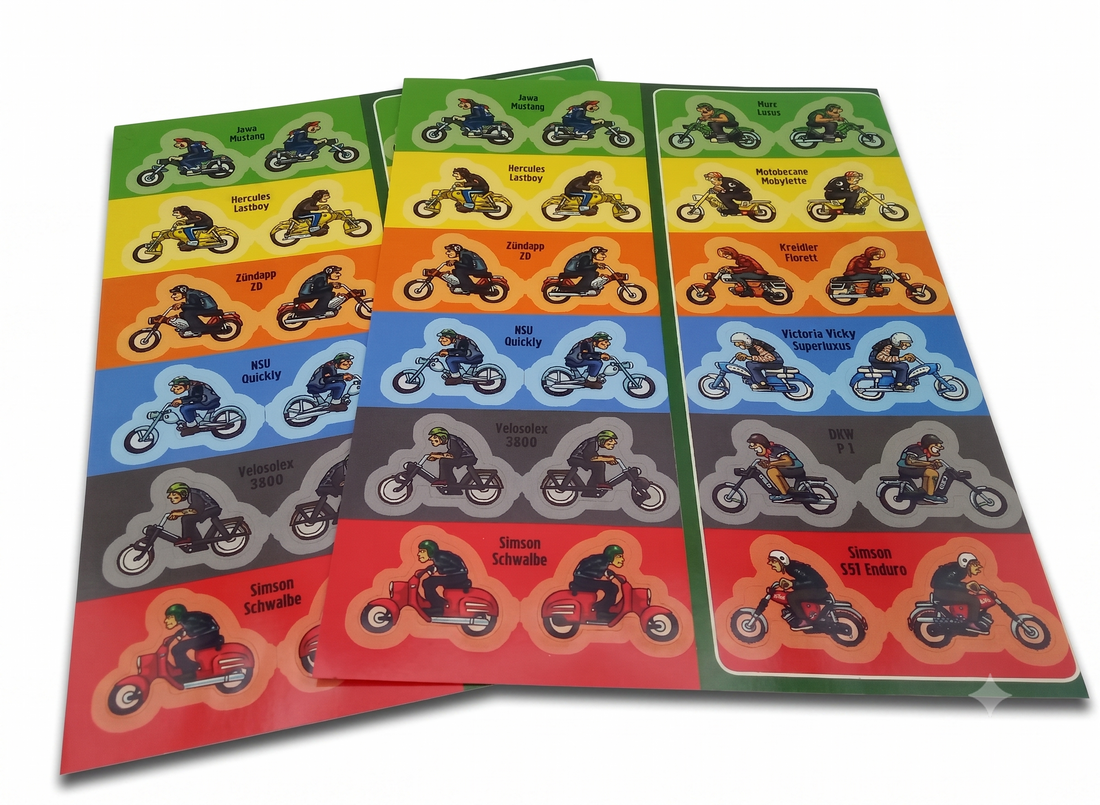 Set of label for motorcycles
