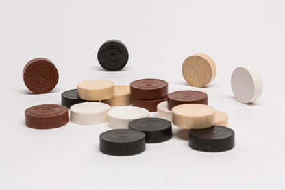 Wooden discs 23 x 7 mm - Backgammon, Checkers with imprint