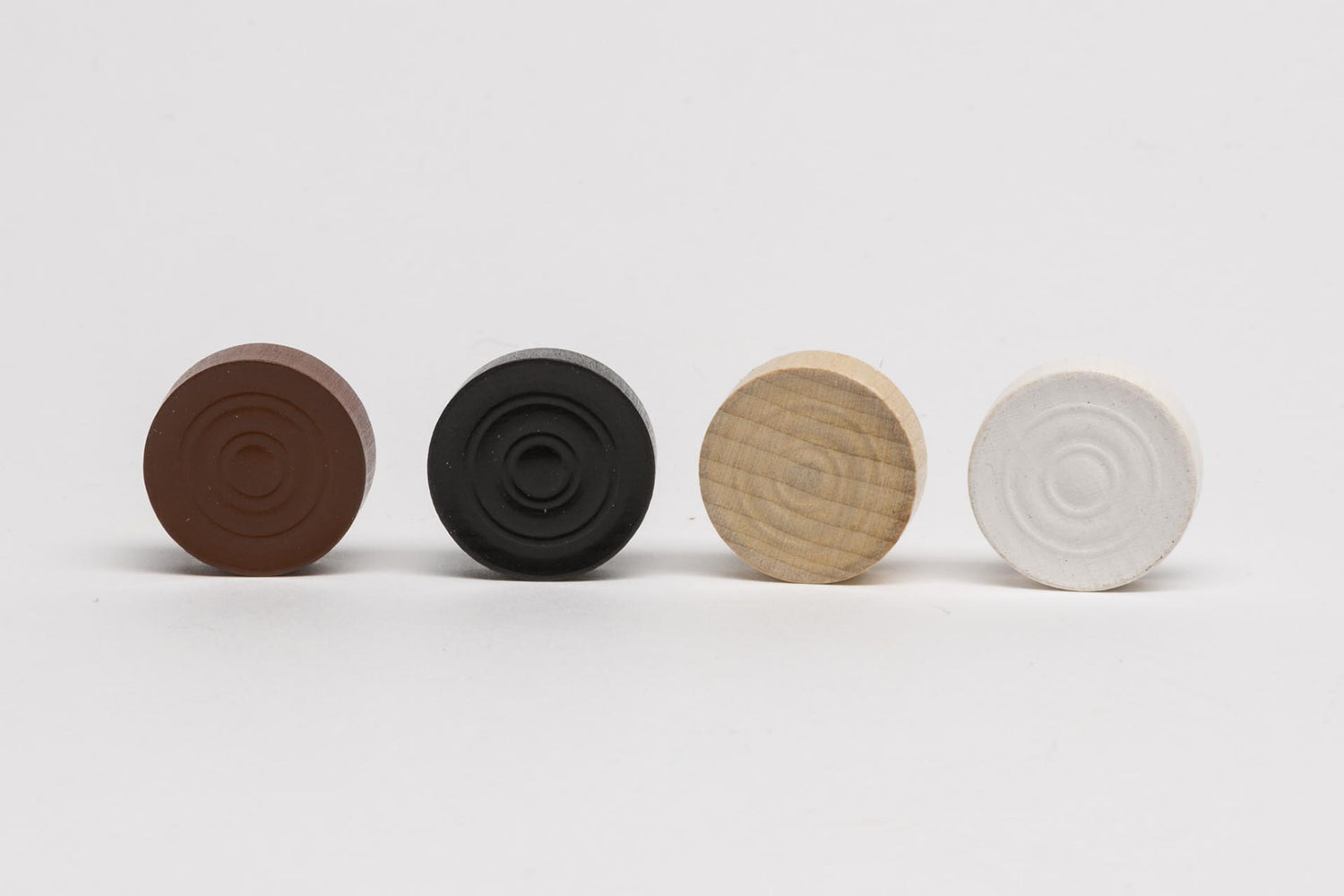 Wooden discs 23 x 7 mm - Backgammon, Checkers with imprint-white