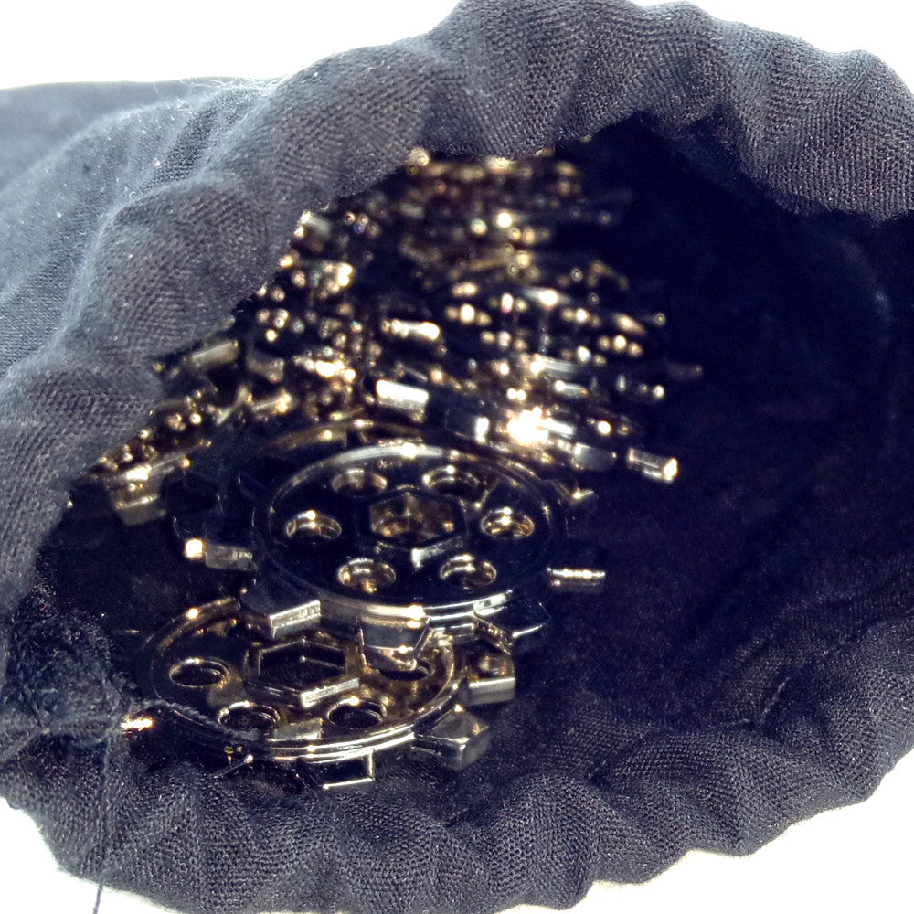 Zahnrad Metall im Stoffbeutel