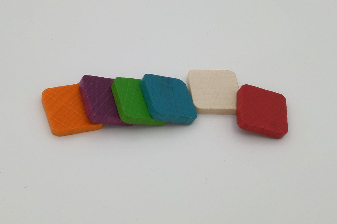 Wooden square from 504-turquoise