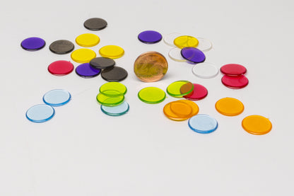 ca. 100 Plastikchips transparent (20 gr.) passend für Micro Macro