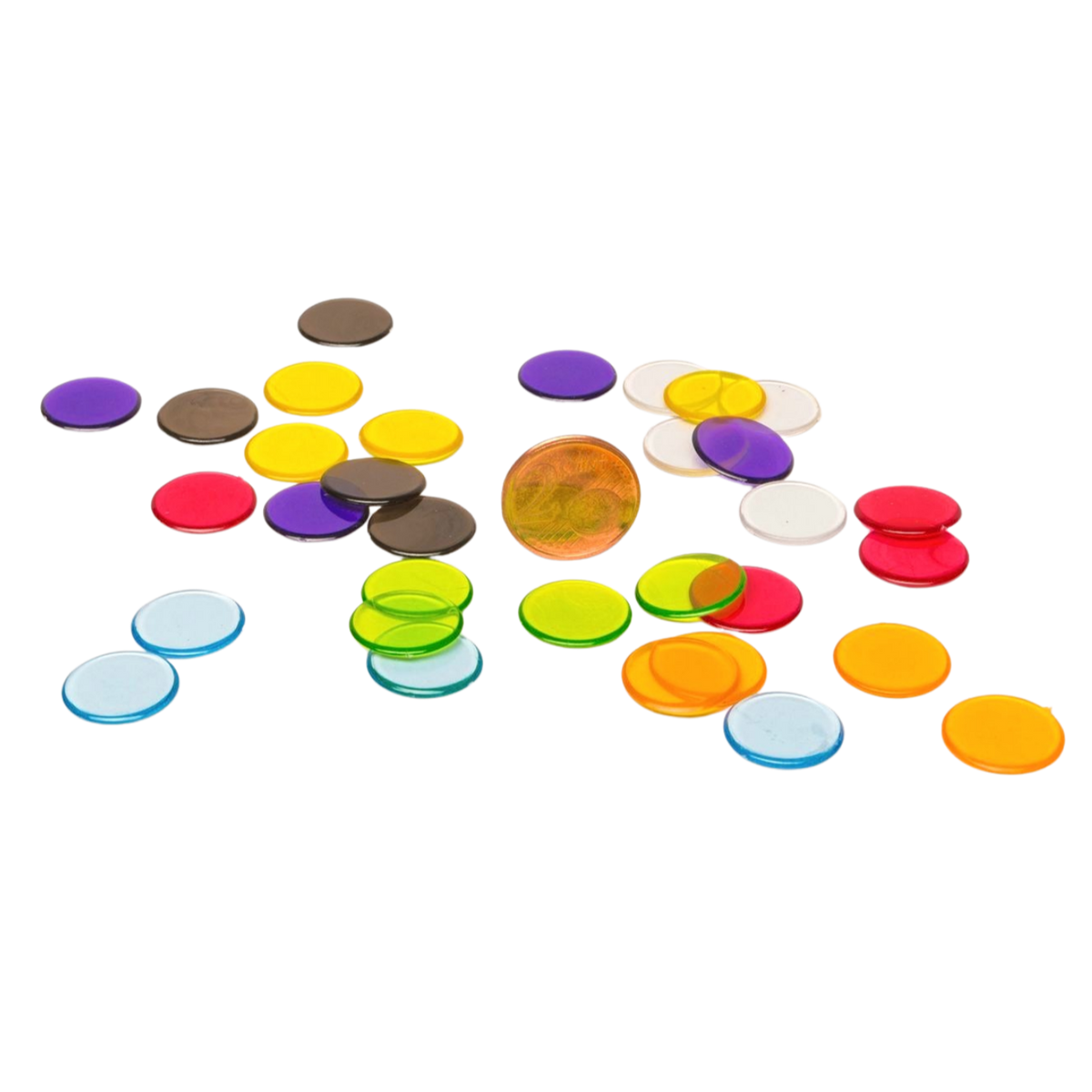 ca. 100 Plastikchips transparent (20 gr.) passend für Micro Macro