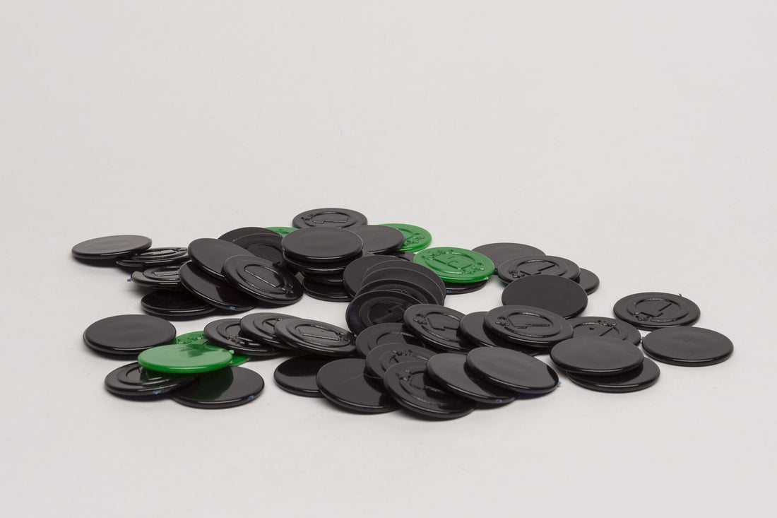 Set 55 plastic chips 20mm