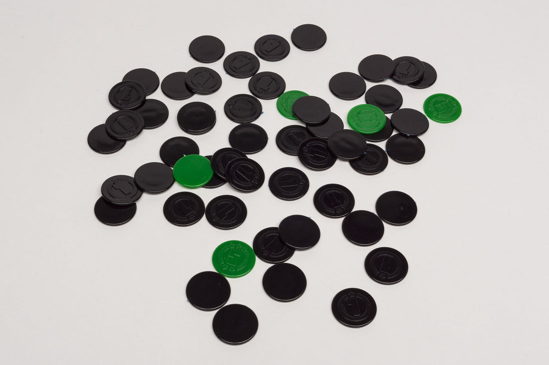 Set 55 plastic chips 20mm