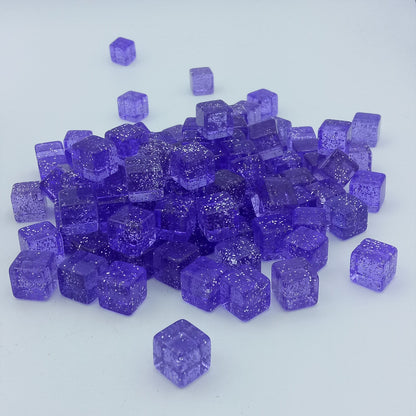 Transparent plastic dice 10 mm - with effects