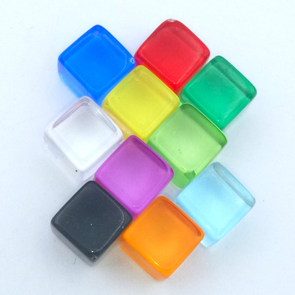 Transparent plastic dice 8mm