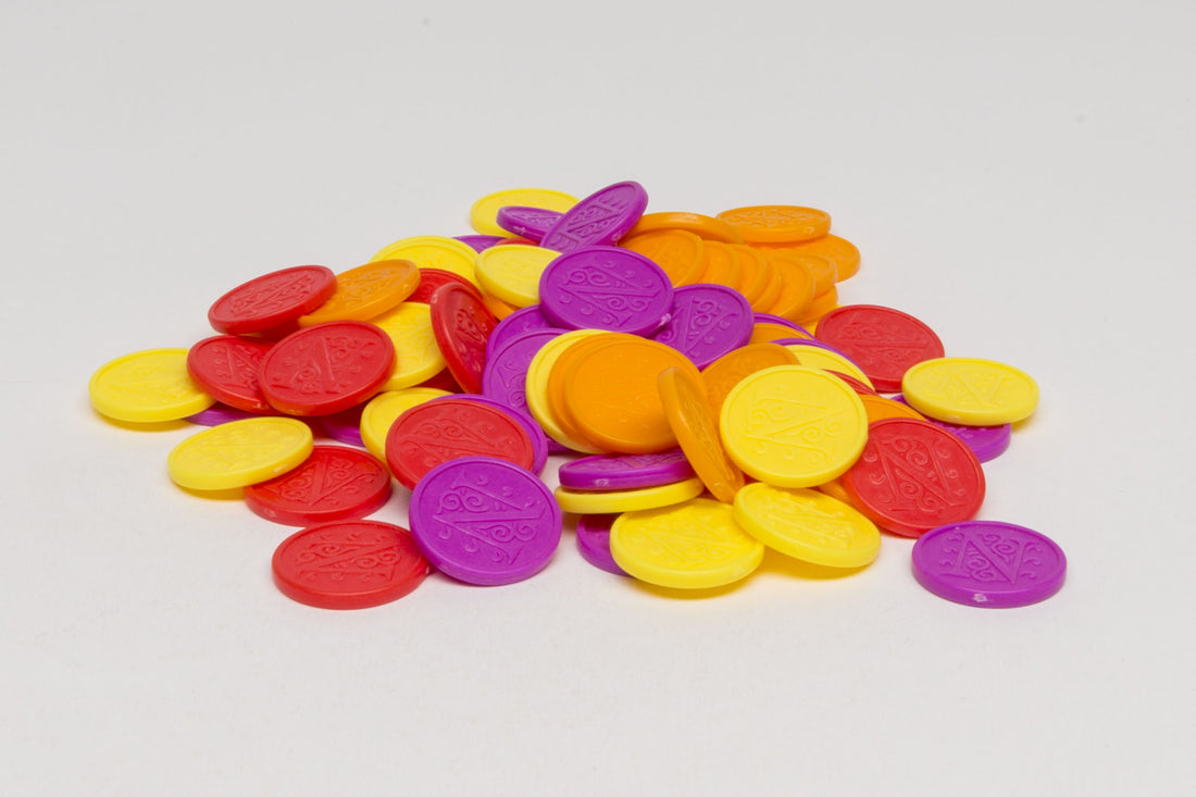 Set of plastic coins in 4 colors from Nautilus