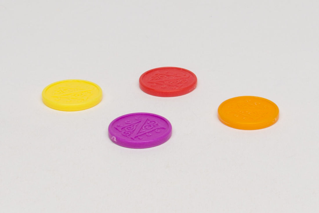 Set of plastic coins in 4 colors from Nautilus