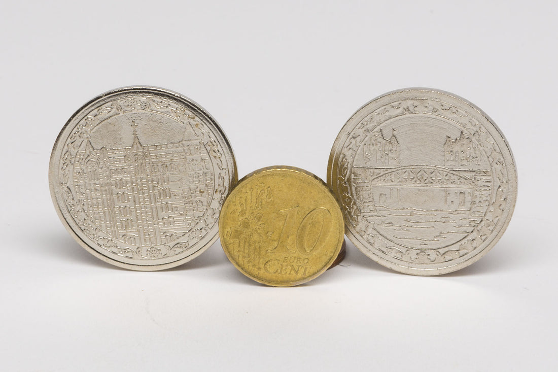 Metal coins from the game Speicherstadt