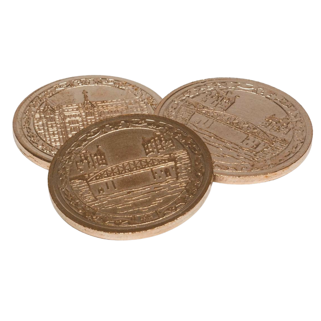 Metal coins from the game Speicherstadt