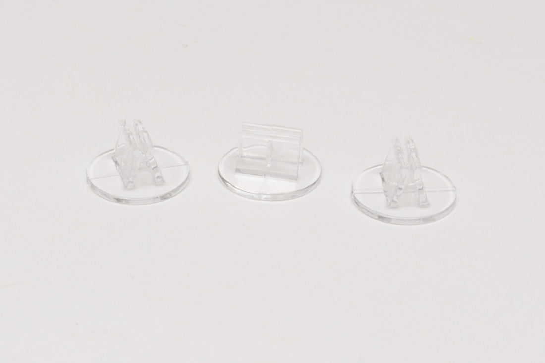 Plastic bases, card stands (transparent)