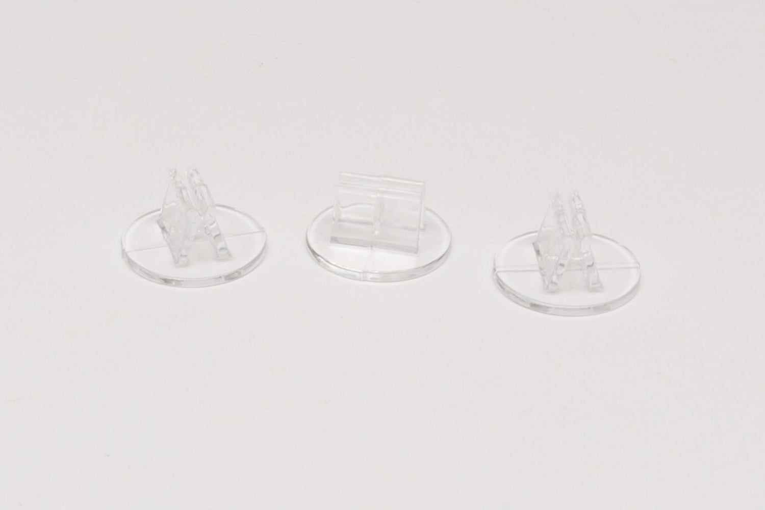 Plastic bases, card stands (transparent)