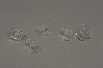 Plastic bases, card stands (transparent) - Set with 4 pcs