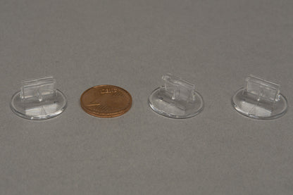 Plastic bases, card stands (transparent) - Set with 4 pcs