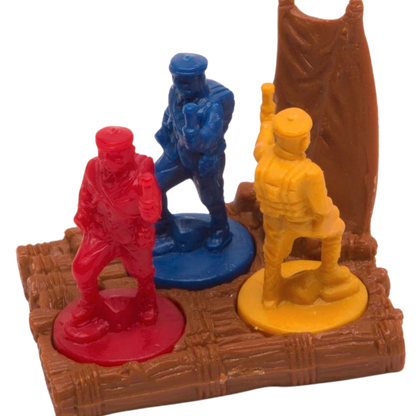 Set raft with scientists, explorers