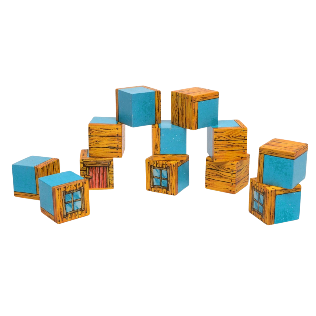 Set plastic cubes with imprint