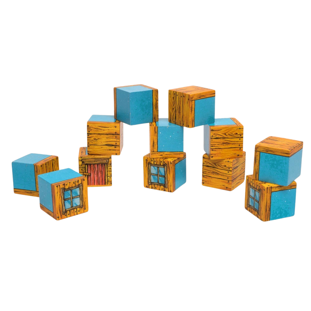 Set Würfel aus Kunststoff mit Aufdruck