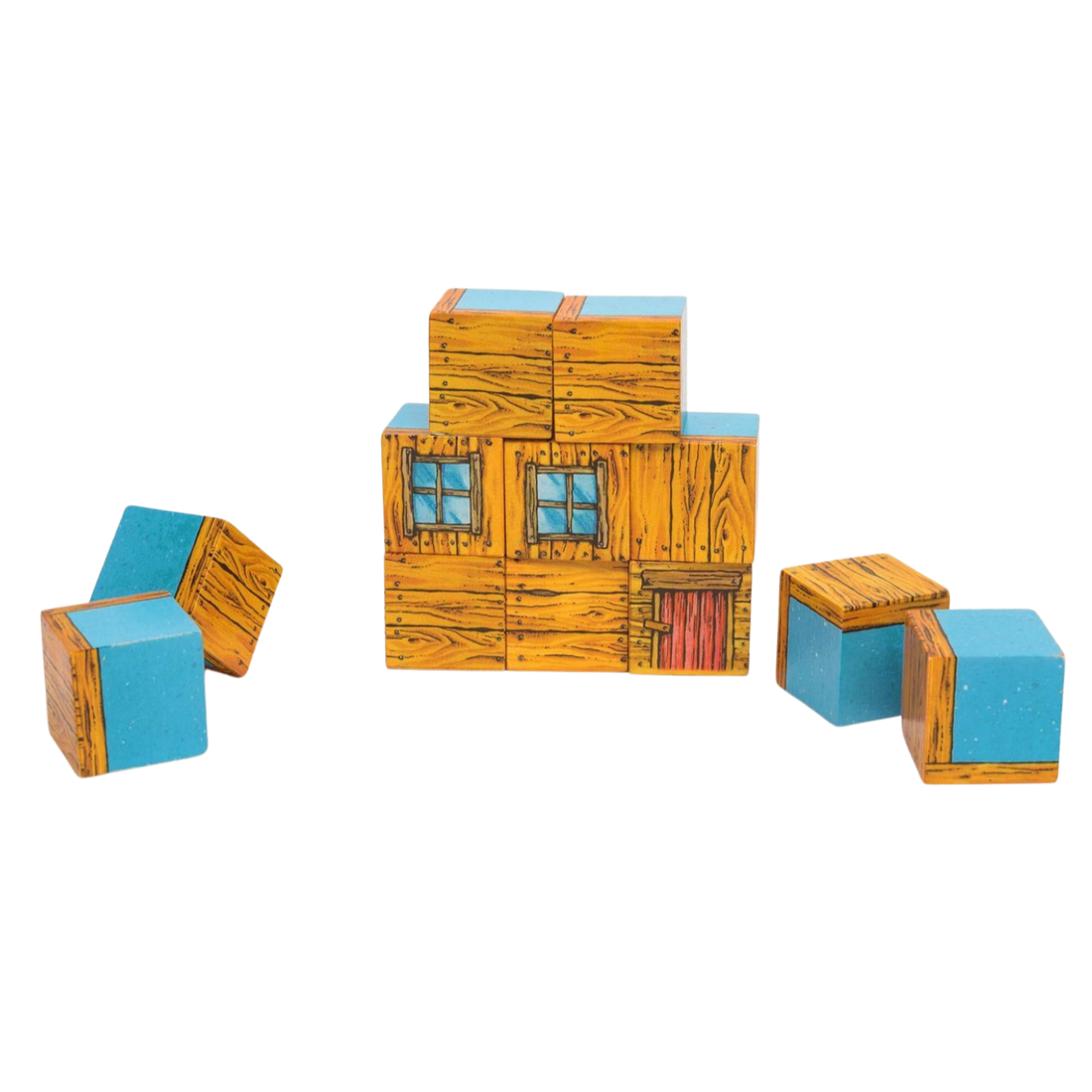 Set plastic cubes with imprint
