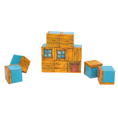 Set Würfel aus Kunststoff mit Aufdruck