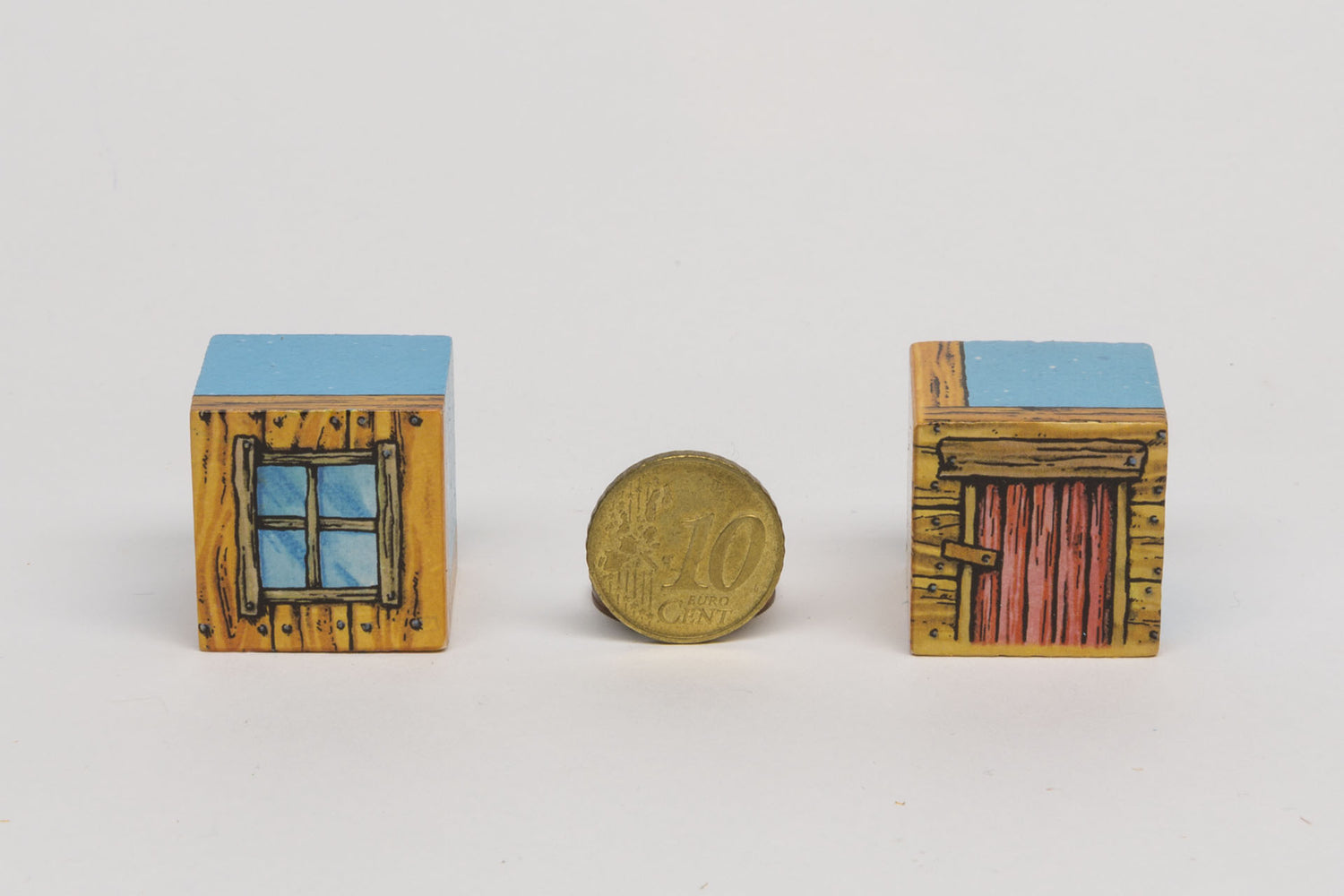 Set plastic cubes with imprint