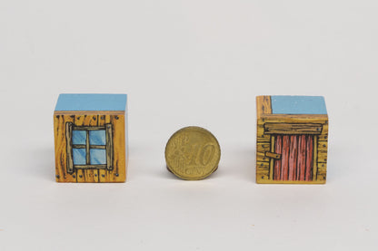 Set plastic cubes with imprint