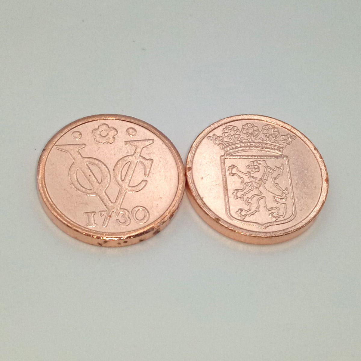 Set of metal coins 1730