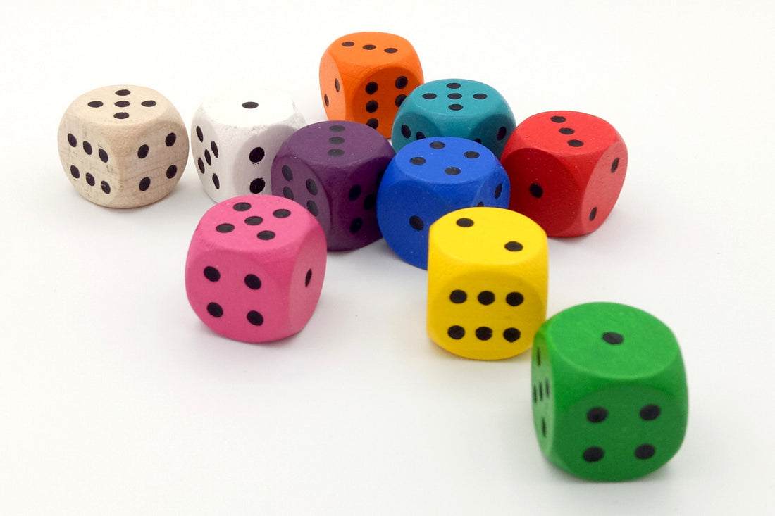 Wooden standard dice - black dots