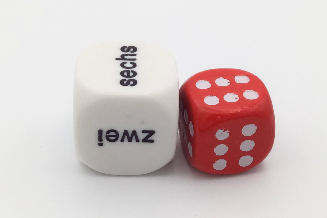 German word numbers dice 1 to 6