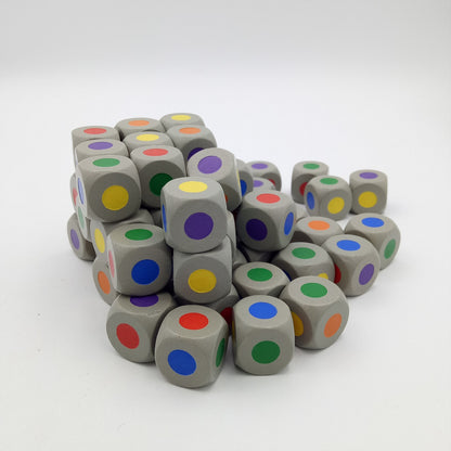 Color dice of width 16 mm-black