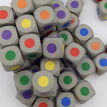 Color dice of width 16 mm-black