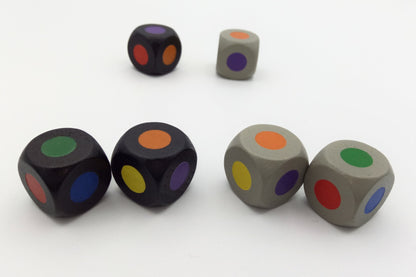 Color dice of width 16 mm-black