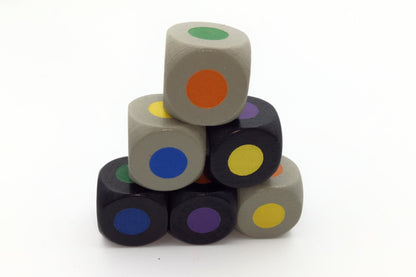 Color dice of width 16 mm-black