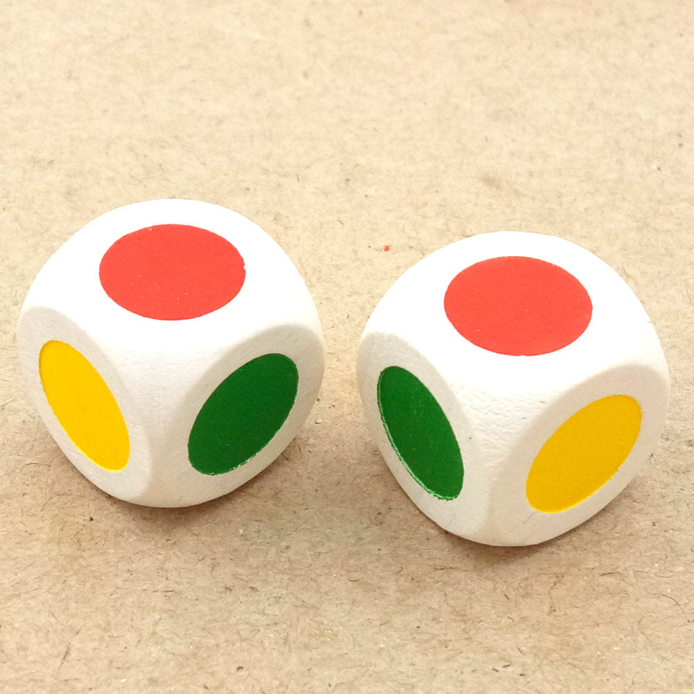 Color dice red green yellow