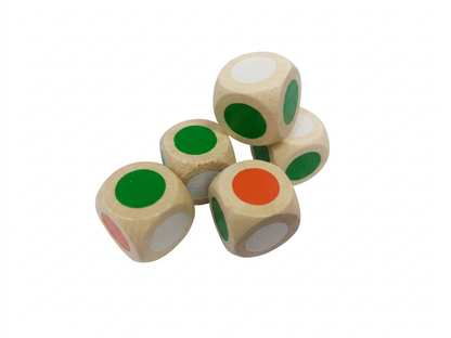 Color dice red white green