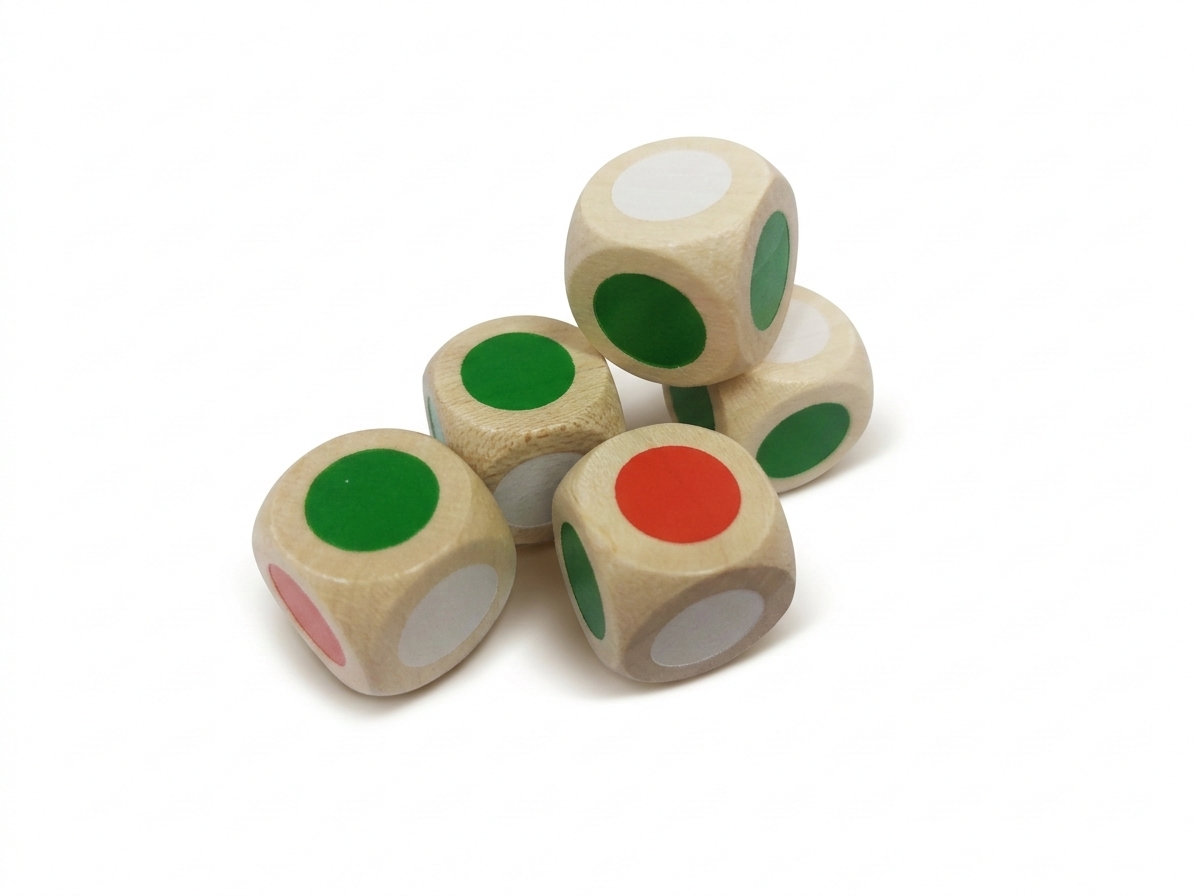 Color dice red white green