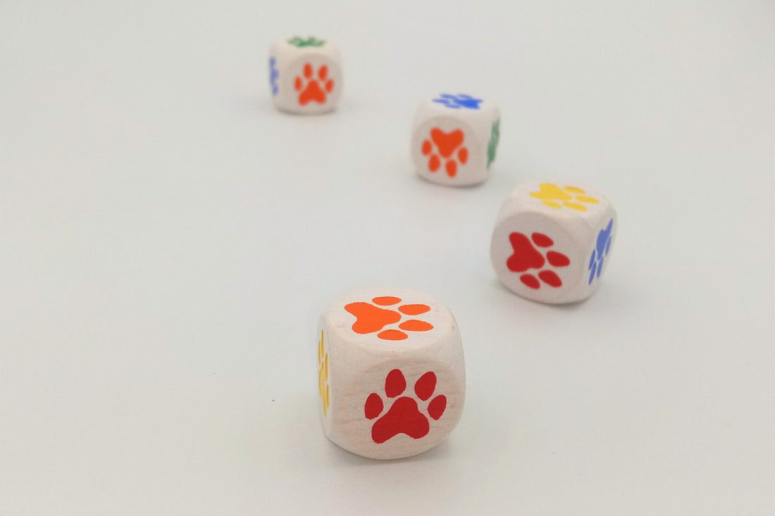 Set color dice with paws