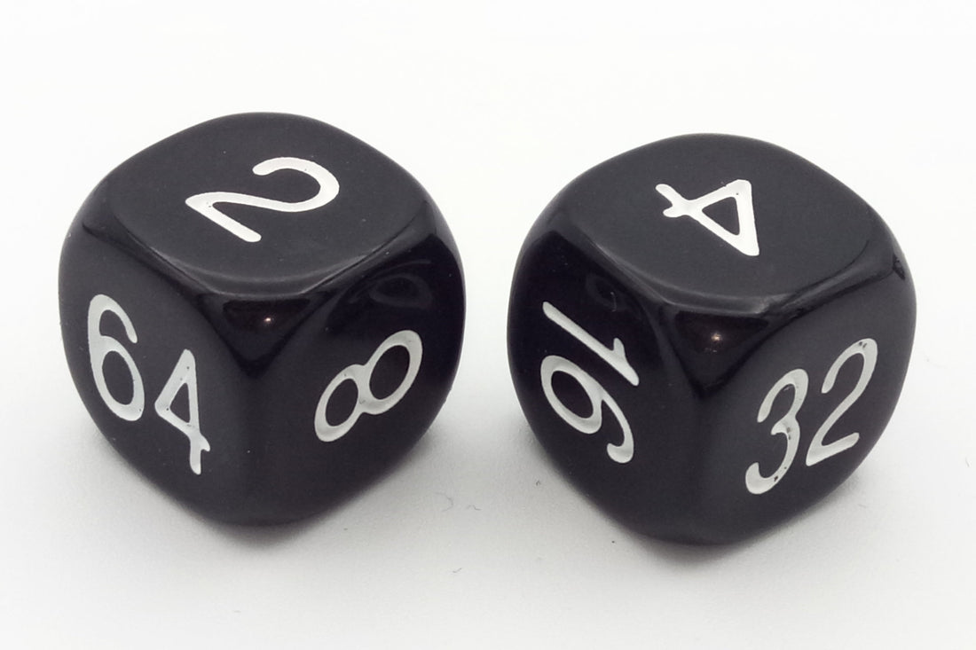 dice 2-4-8-16-32-64 for Backgammon