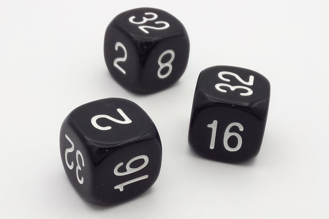 dice 2-4-8-16-32-64 for Backgammon