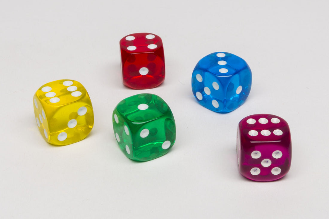 6-sided dice transparent small
