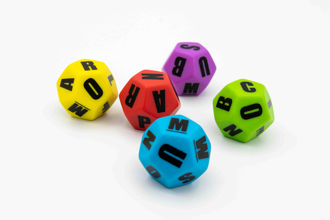 Set letter dice colored