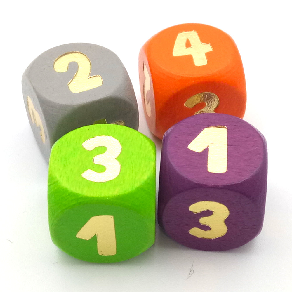 Dice NUMBERS 12mm - 1-2-2-3-3-4