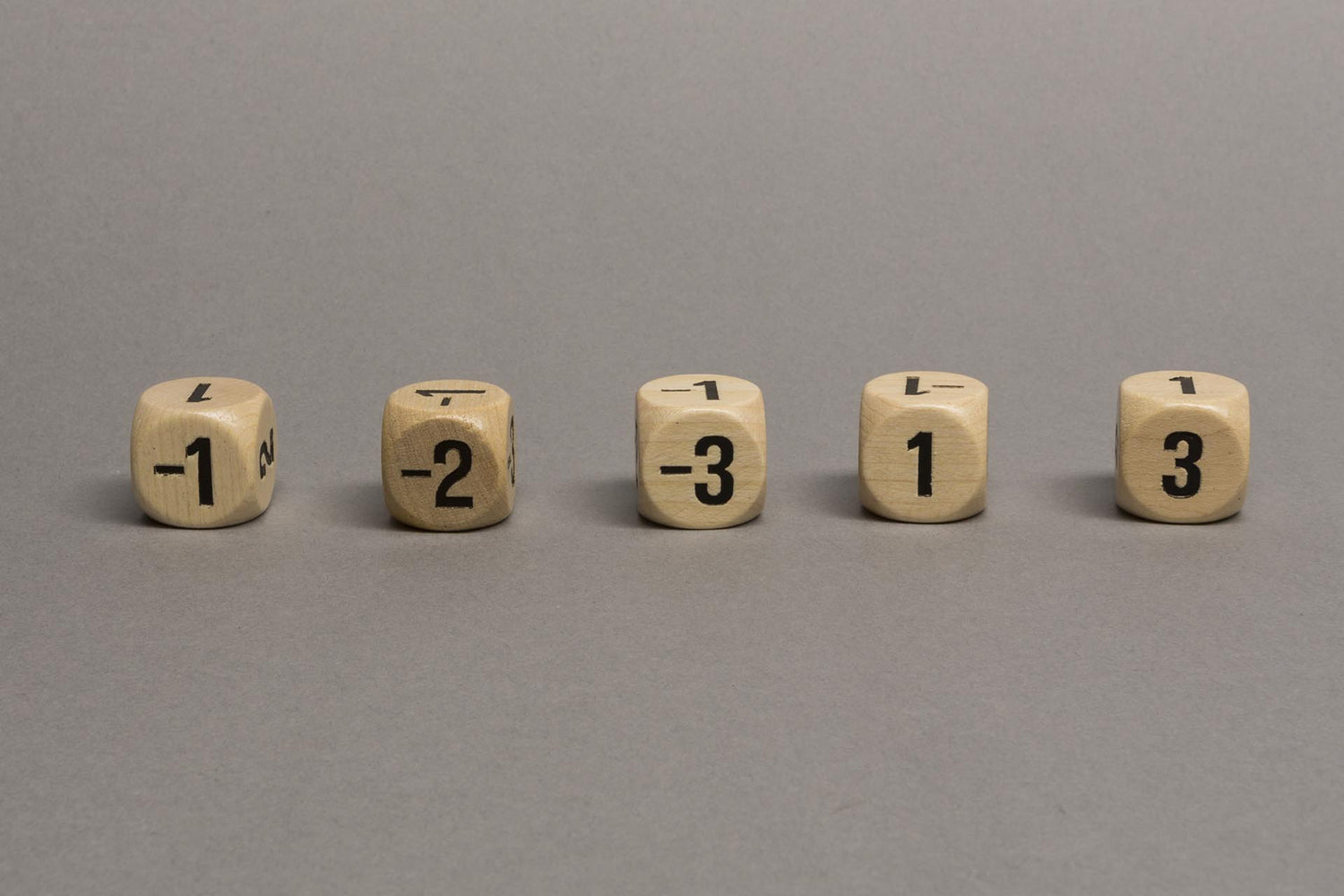 Zahlenwürfel 18 mm mit Werten -3 bis +3