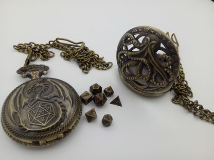 Metal dice set in metal box