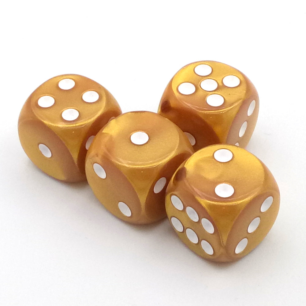 Golden metallic dice 16mm